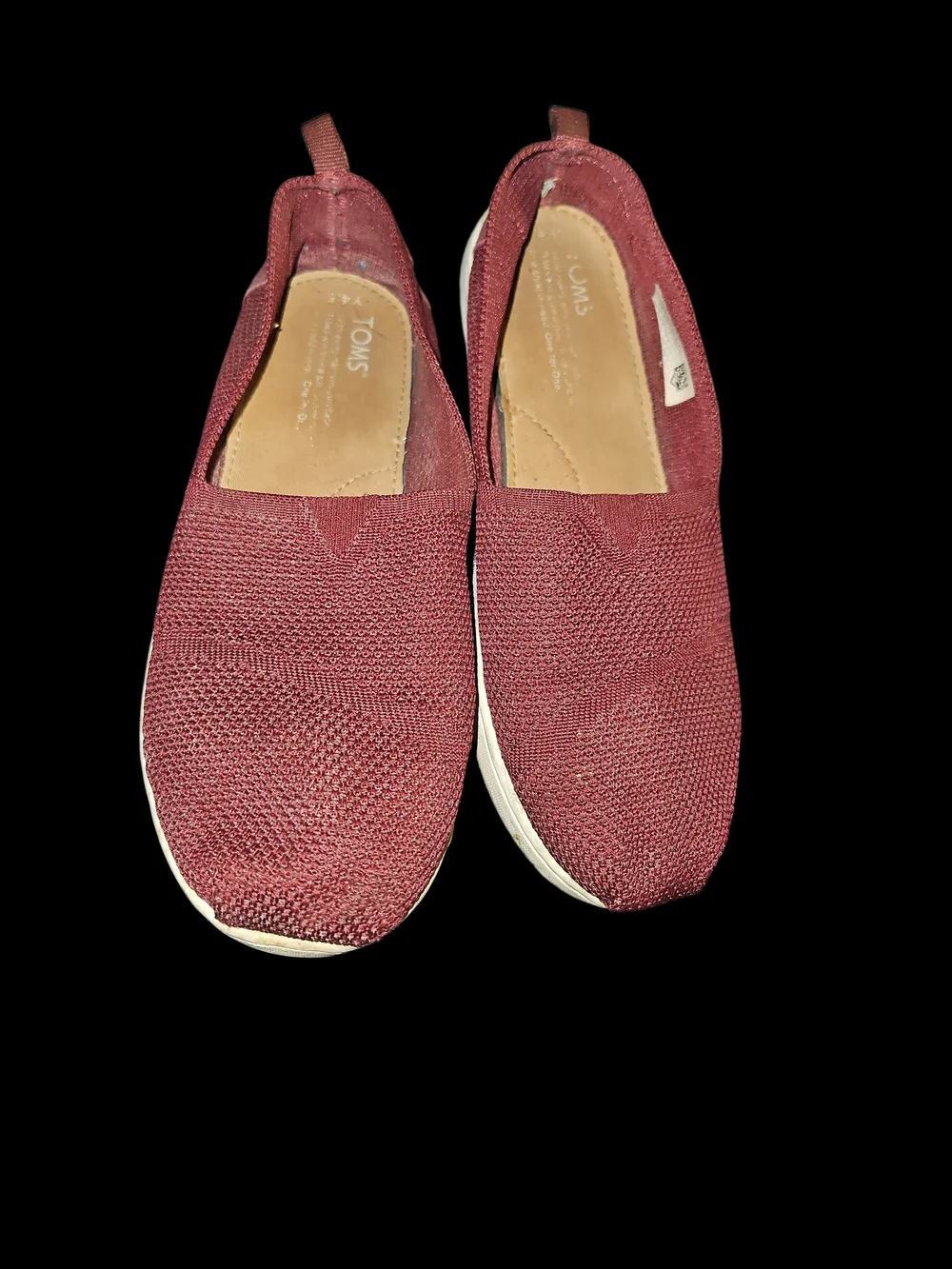 Toms Kids Slip-On Knit Shoes - Burgundy